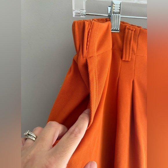 Halara Flex High Waisted Pocket Wide Leg Waffle Dress Pants Womens SZ XL Orange - Picture 4 of 10